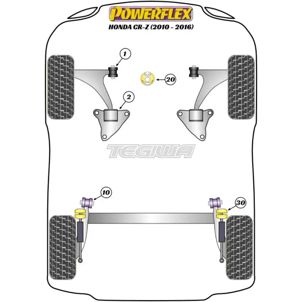 Powerflex Road Series Rear Shock Absorber Top Mounting Bush Honda Cr-Z 10-16 2