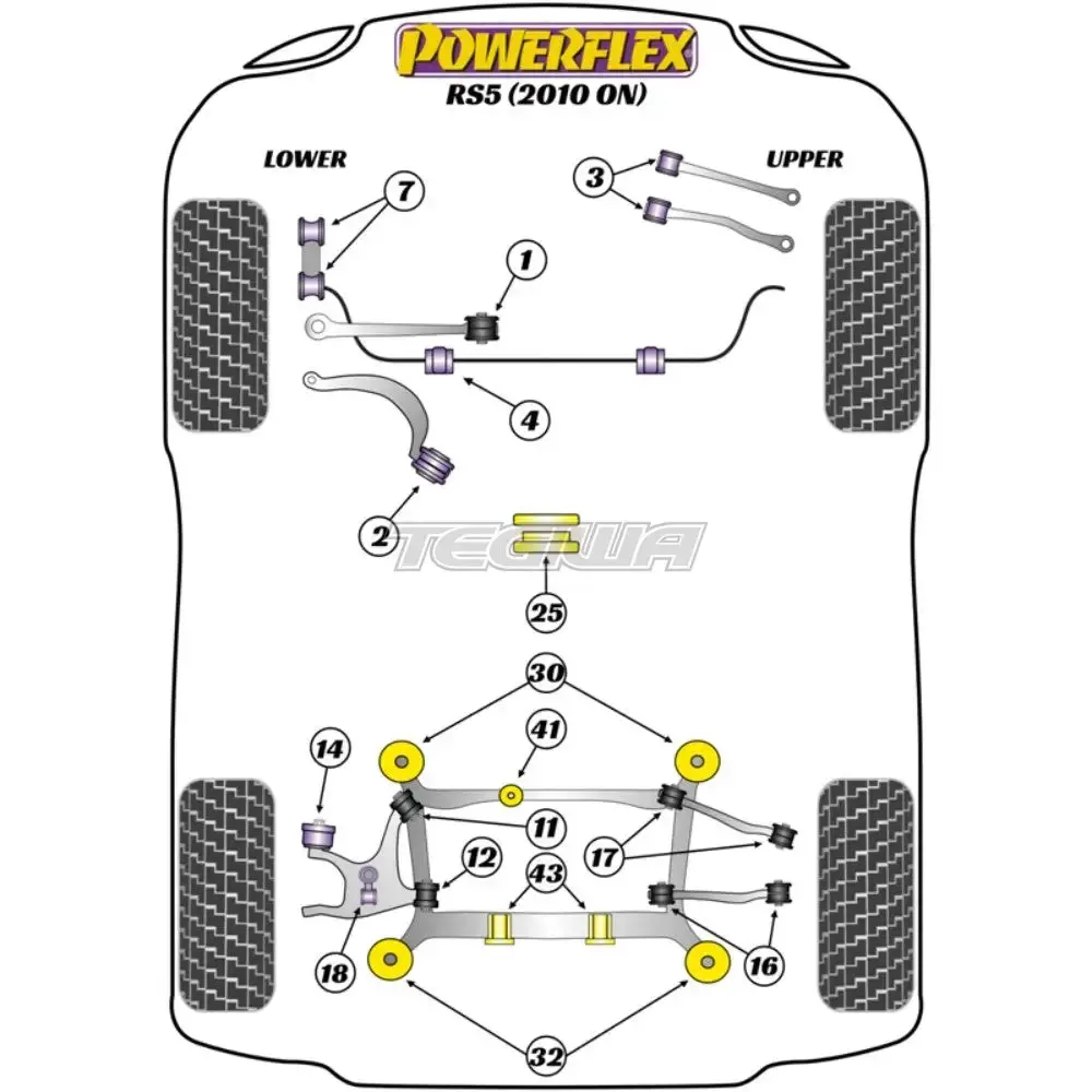 Powerflex Road Series Rear Subframe Rear Bush Insert Audi A5 S5 Rs5 07-16 2