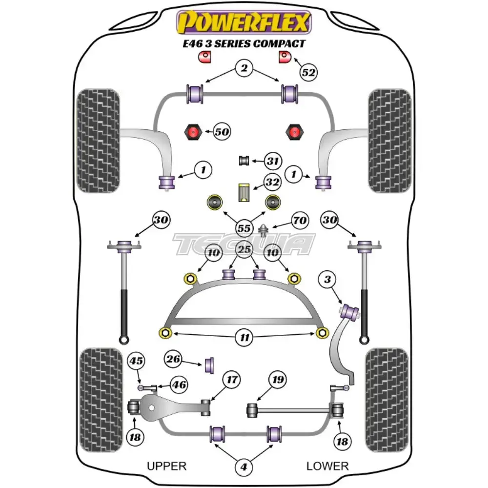 Powerflex Road Series Rear Subframe Front Bush Bmw 3 Series E46 Compact 99-06 2
