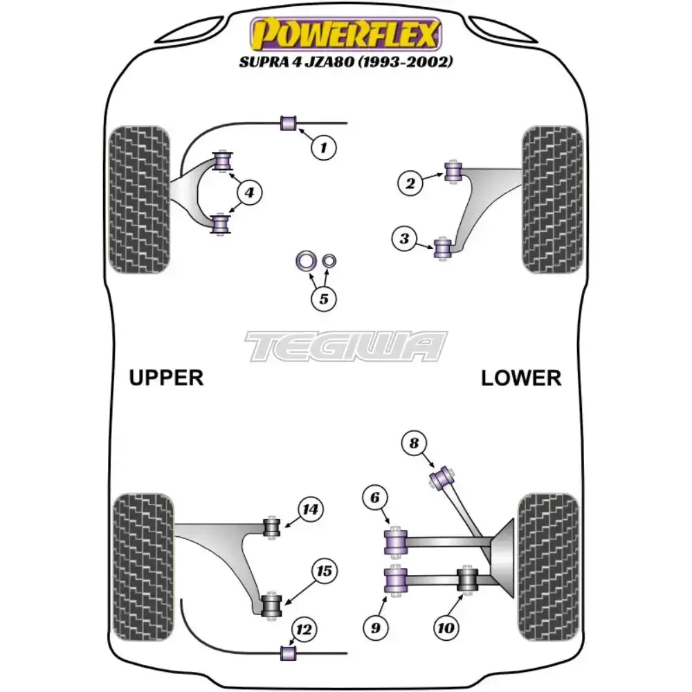 Powerflex Road Series Rear Toe Arm Inner Bush Toyota Supra Mk4 Jza80 93-02 2