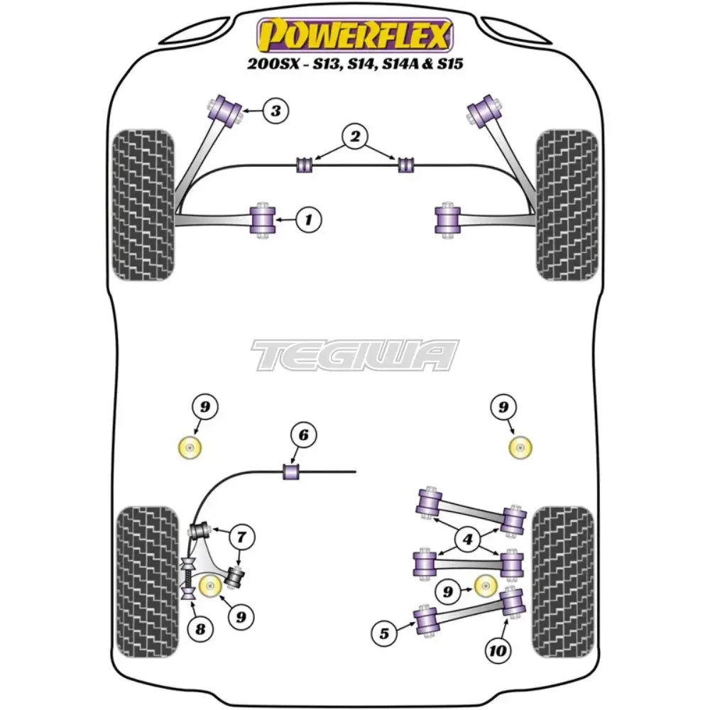 Powerflex Road Series Rear Toe Link Inner Bush Nissan Silvia 200Sx-S13 S14 S15 91-02 2