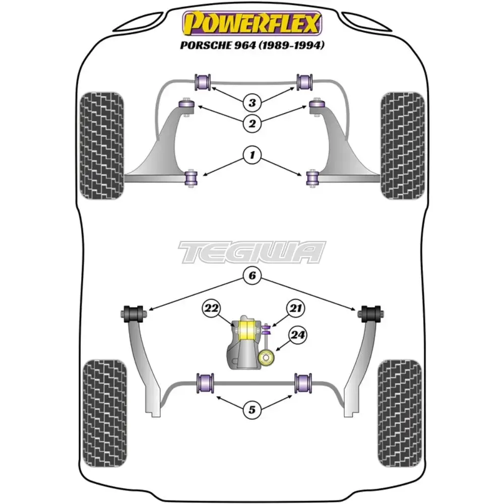 Powerflex Road Series Rear Trailing Arm Front Bush Porsche 911 964 89-94 2