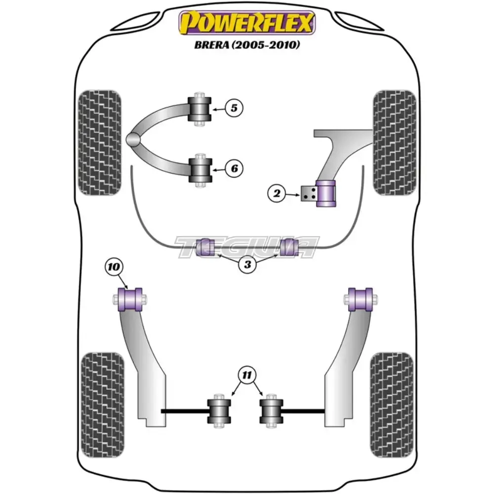 Powerflex Road Series Rear Trailing Arm Rear Inner Bush Alfa Romeo Brera 939 05-10 2