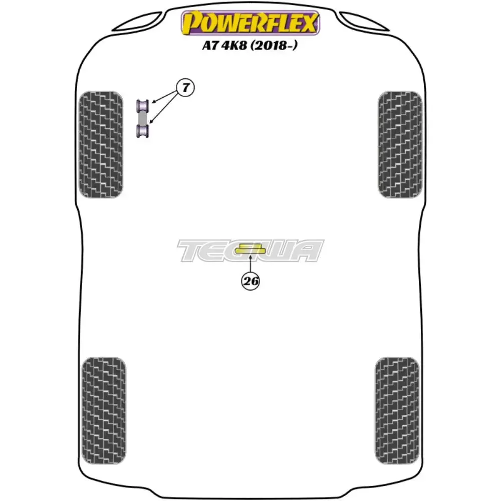 Powerflex Road Series Transmission Mount Insert Diesel Audi A7 S7 Rs7 4K8 18+ 2