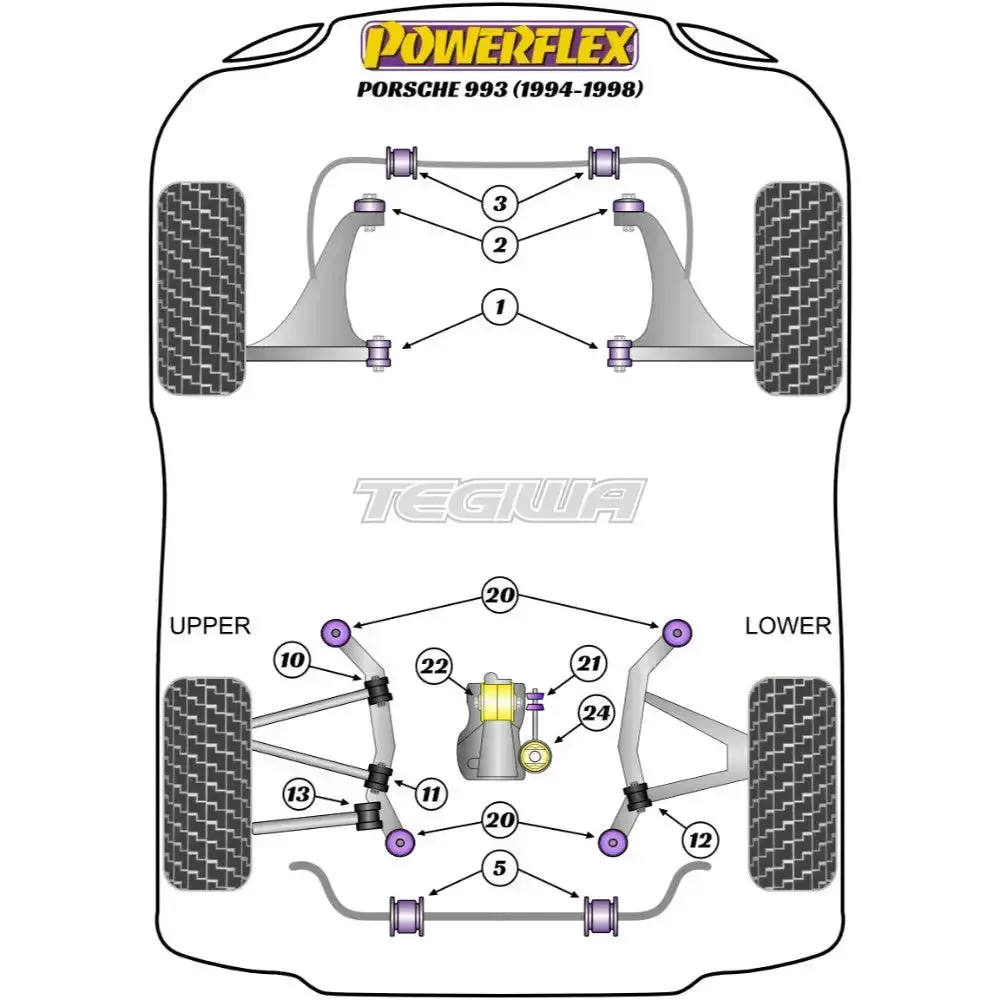 Powerflex Road Series Transmission Mount Large Bush Insert Porsche 911 993 94-98 - Pfr57-123 2