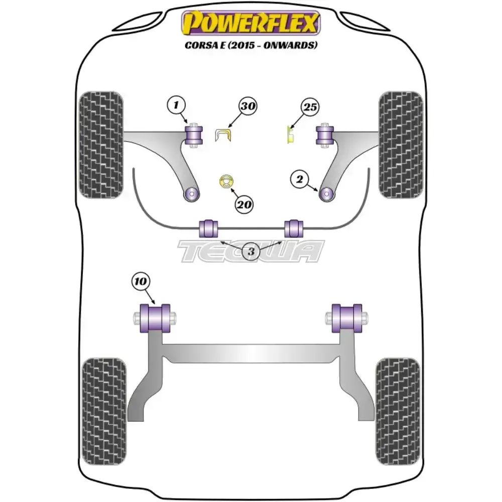 Powerflex Road Series Upper Engine Mount Insert Diesel Vauxhall Opel Corsa E Inc Vxr Opc 14-19 2