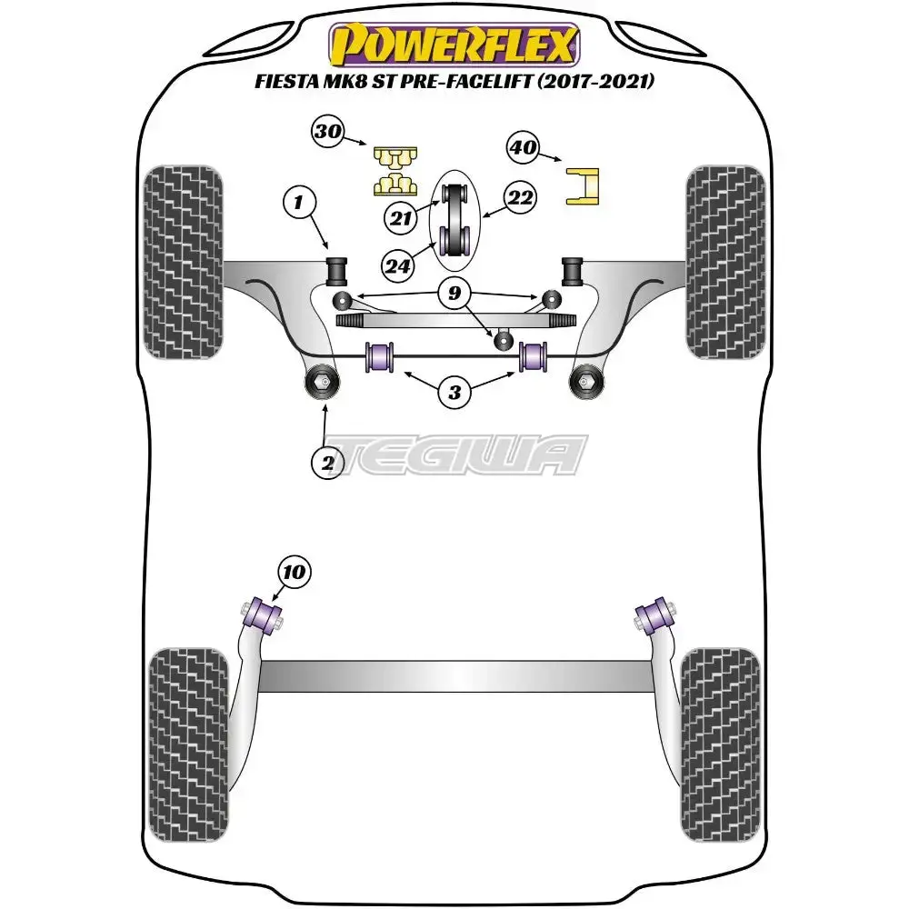 Powerflex Road Series Upper Engine Mount Insert Ford Fiesta Mk8 8.5 Inc St 200 17+ 2