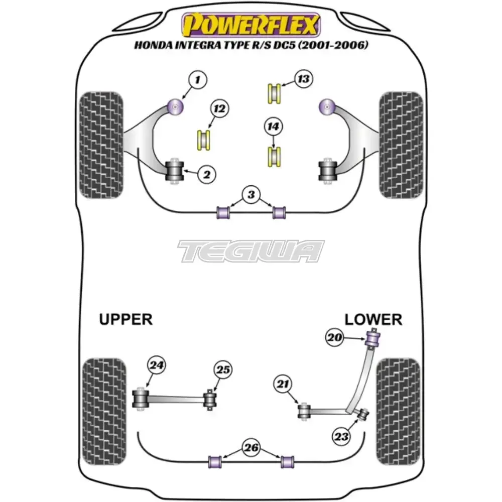 Powerflex Road Series Upper Gearbox Mount Insert Honda Integra Mk4 Dc5 Type R S 01-06 2