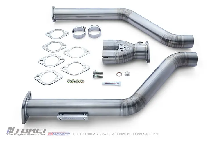 Full Titanium  Y Shape Mid Pipe Kit Expreme Ti Q50 1