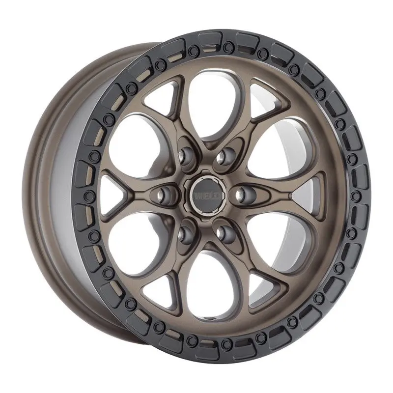 Weld Off-Road Ledge Six W106 - Satin Bronze / Satin Black Ring - 20" 1