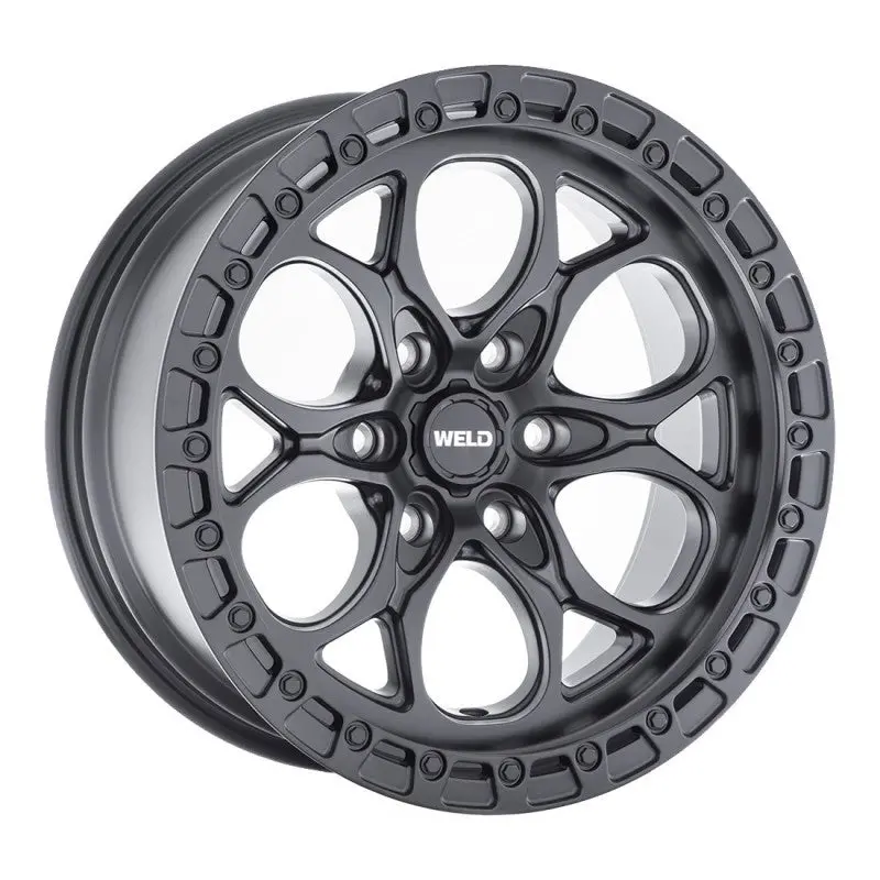 Weld Off-Road Ledge Six W108 - Satin Black / Satin Black Ring - 18" 1