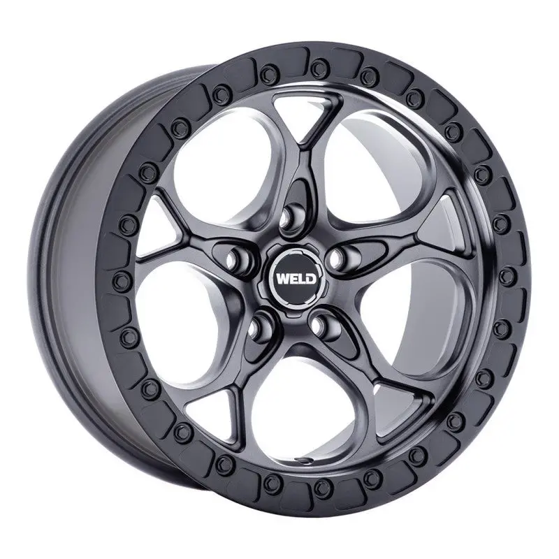 Weld Off-Road Ledge Six W107 - Satin Gunmetal / Satin Black Ring - 18" 1