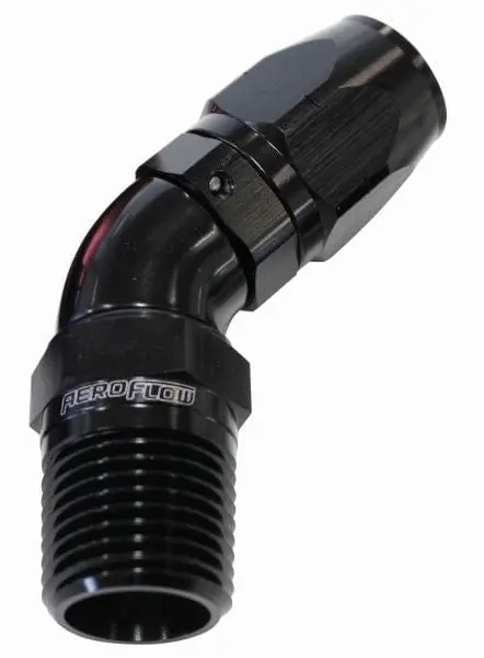 Af528-08-04Blk 45° Swivel Hose End – -8An Male To 1/4" Npt Full-Flow Black-Anodized Fitting 1