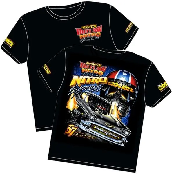 Nitro Express '57 Chevy Outlaw Nitro Funny Car Graphic T-Shirt (Rtne-S) 1