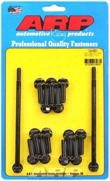 Arp-Inspired Oil Pan Bolt Set – Hex Head, Black Oxide Finish (Ar134-6901) 1