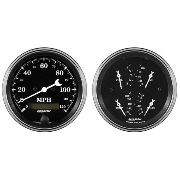 Autometer 1700 Old Tyme Black Analog Gauge Kit 1