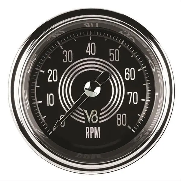 Classic Instruments V8Sr183Shc V8 Speedster Series Tachometer – Analog Gauge With Led Shift Light 1