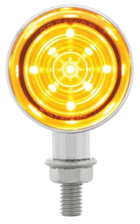 Compact 9-Led Amber Bullet-Style Turn Signal – Chrome Finish (1.5" X 2-7/8") Up36859 1